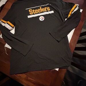 Team Apparel Steelers Long Sleeve Shirt - Black and Yellow STEELERS PULLOVER